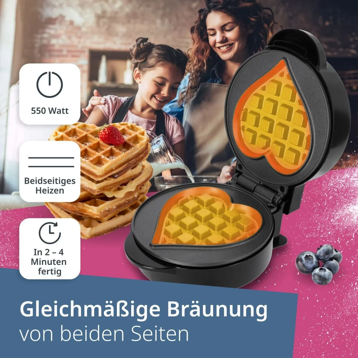 Mini-Waffeleisen herzförmig – Bild 5