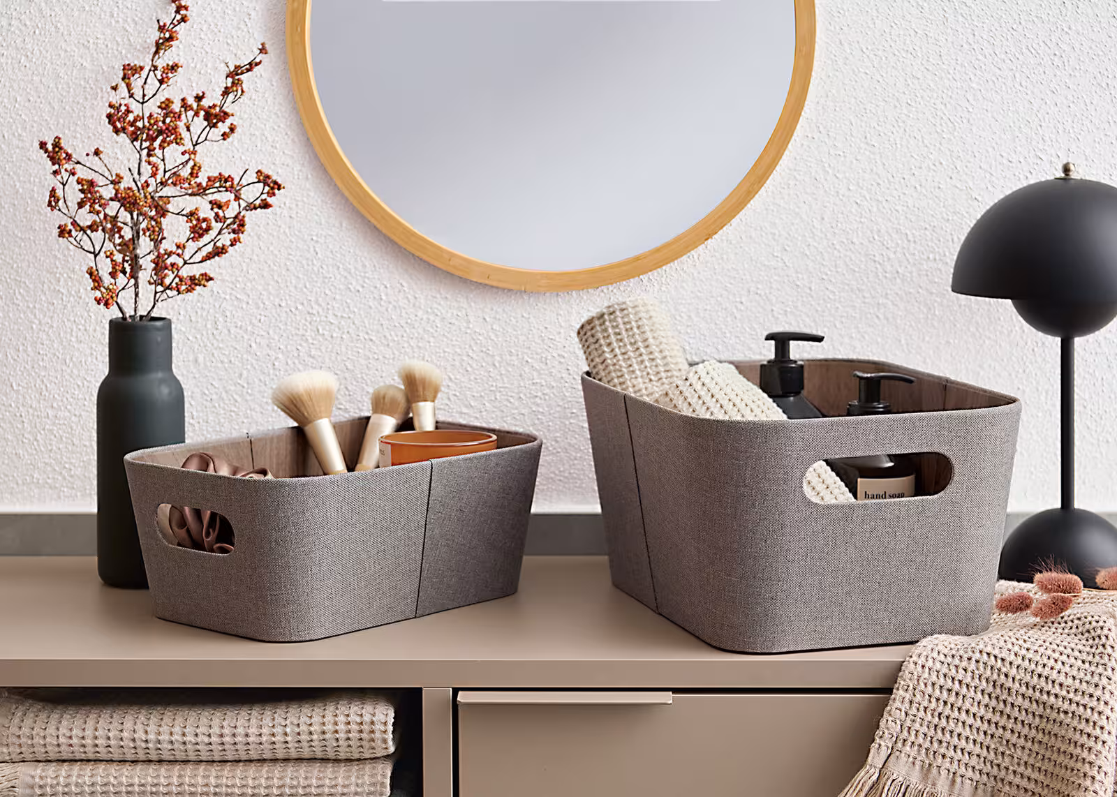 Aufbewahrungsbox, Pappe/Polyester, braun – Bild 5