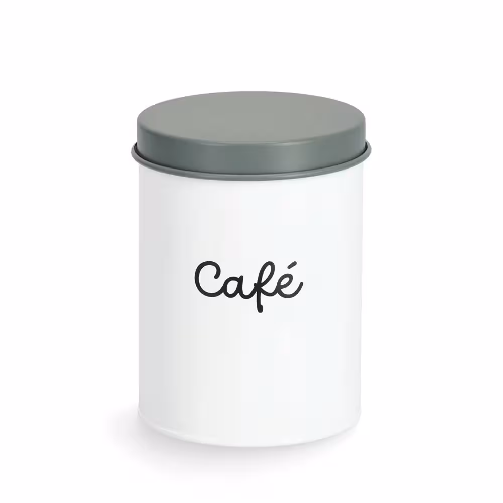 Vorratsdose „Café“, 1300 ml, Metall, weiß/ – Bild 2