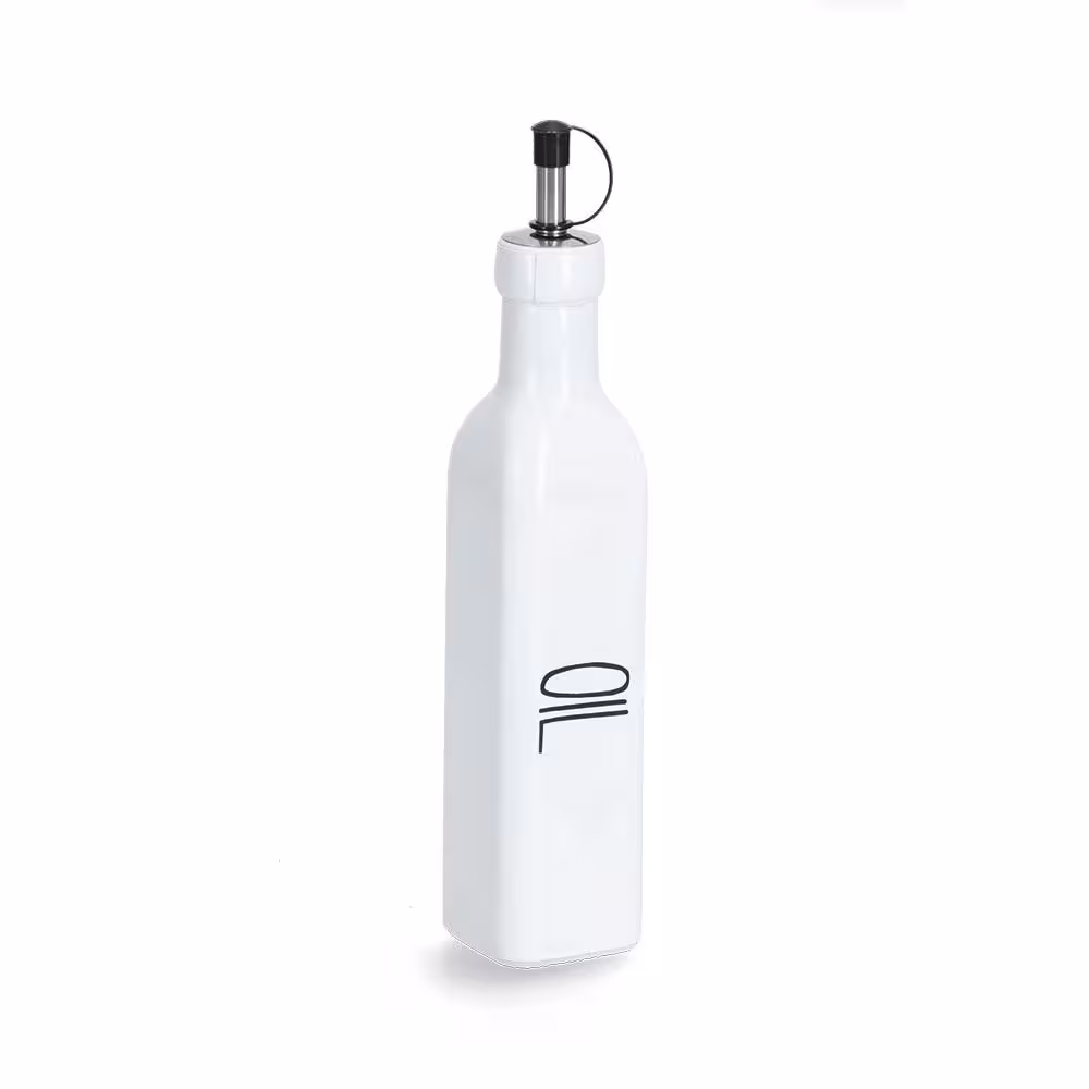 Ölflasche „Oil“, 270 ml, Glas/Edelstahl, weiß – Bild 2