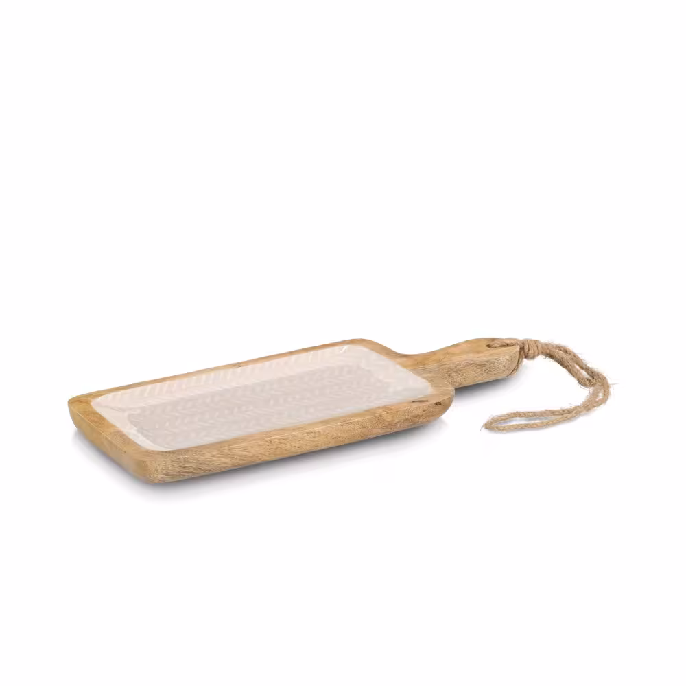 Servierbrett, Mangoholz, beige