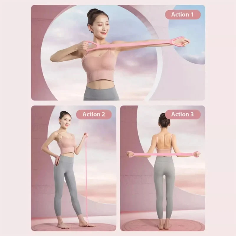 Dehnungsband Silikon mit Anti-Rutsch-Griffen für Yoga und Stretching – Bild 7