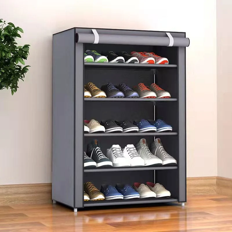Freistehender Schuhschrank – 6 oder 8 Ebenen mit Staubschutz – Bild 4