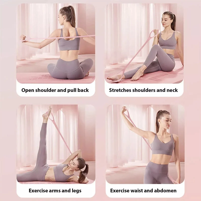 Dehnungsband Silikon mit Anti-Rutsch-Griffen für Yoga und Stretching – Bild 6