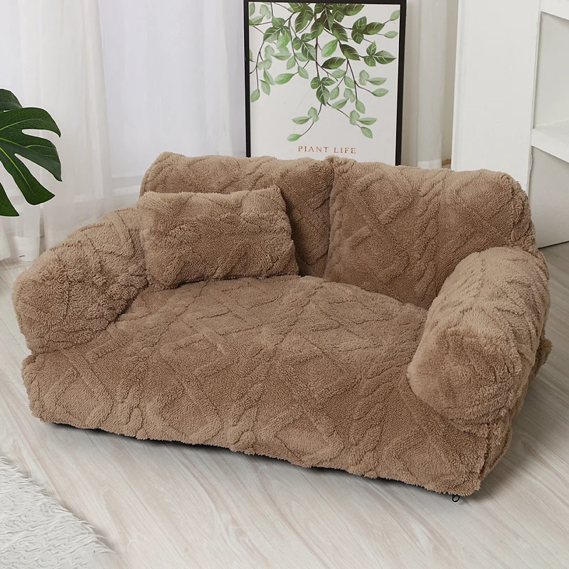 Plüsch Hundebett mit erhöhtem Rand – Beruhigendes Kuschelsofa – Bild 8