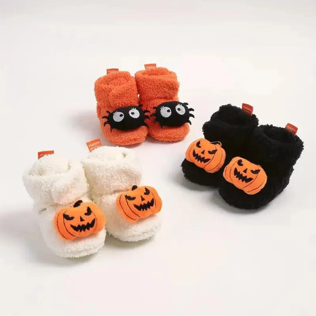 Kinder-Hausschuhe Fleece Halloween-Motiv knöchelhoch – Bild 8