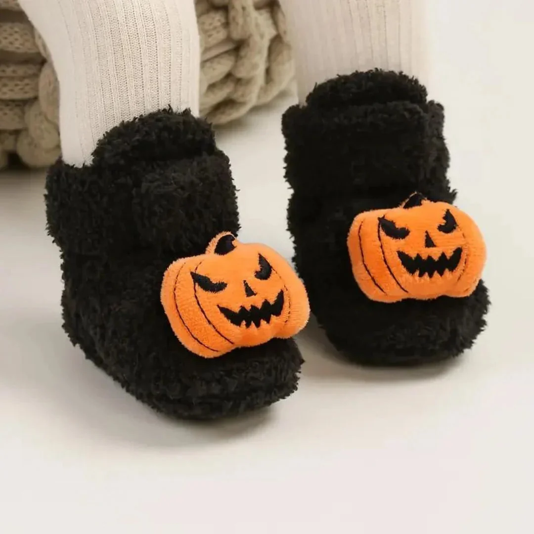 Kinder-Hausschuhe Fleece Halloween-Motiv knöchelhoch – Bild 2