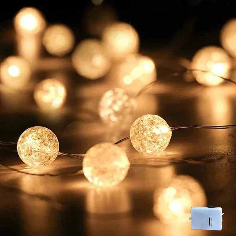 LED Lichterkette Kristallkugeln Warmweiß – Bild 2