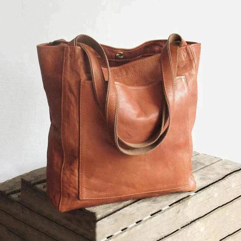 Leder-Shopper Vintage Stil für Laptop und Alltag – Bild 2