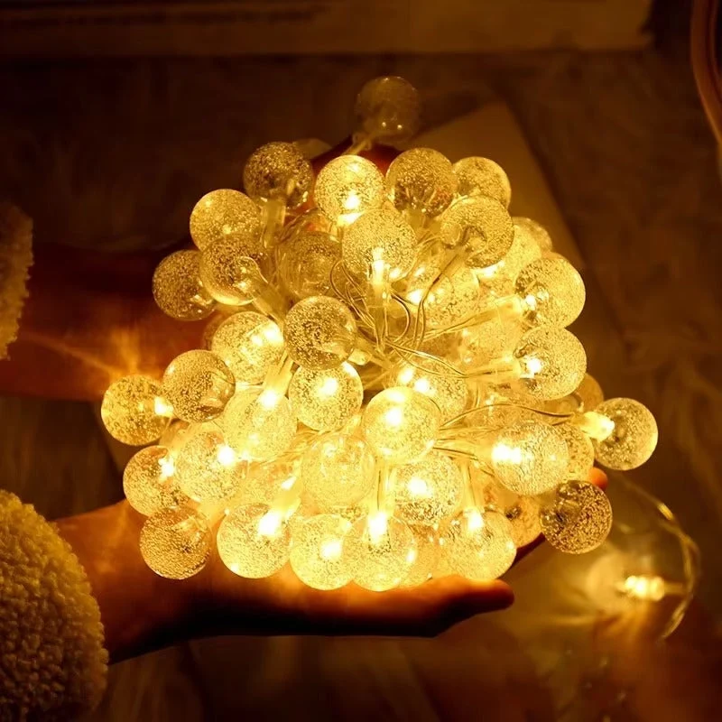 LED Lichterkette Kristallkugeln Warmweiß – Bild 8